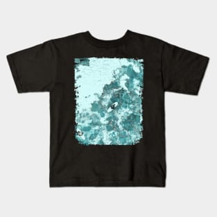 Watercolor blue Ocean Big wave, sea great waves pattern, blue, sea, surf, surfer, water Kids T-Shirt